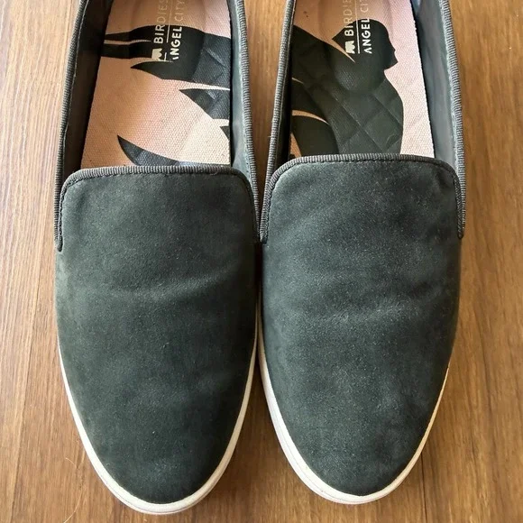 Birdies X Angel City Swift Slip On Sneaker Womens 7 Green Suede Rose Gold Shoes - Picture 7 of 11